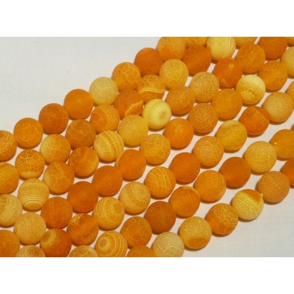 Oranje Agaat mat bolvorm 10mm
