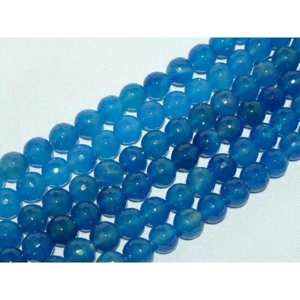 10mm blauwe Agaat streng bolvorm