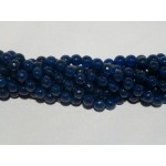 8mm donkerblauwe Agaat streng bolvorm