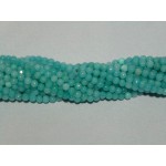 4mm turquoise-blauwe Agaat streng bolvorm