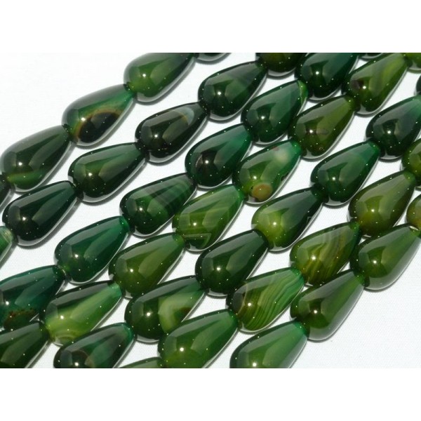 groene Agaat druppelvorm 20x12mm