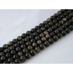 12mm Obsidiaan streng glans bolvorm
